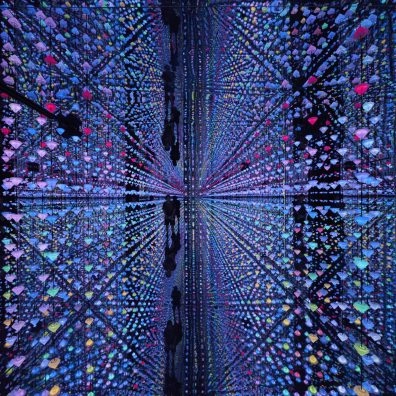 Multicolor mirrored infinity room by Studio Irma at Moco Museum Amsterdam
