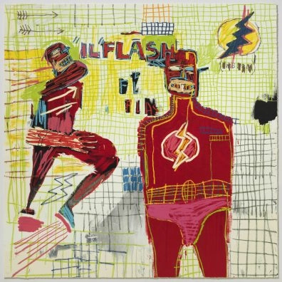 Flash in Naples artowork by Baquiat with the superhero Flash wearing his red suit