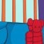 KAWS red Companion figure in cartoon-style interior at Moco Museum Amsterdam