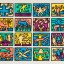 Retrospect de Keith Haring, graella de figures ballant i símbols acolorits, exposada a Amsterdam.