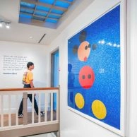 Large Takashi Murakami artwork featuring Mickey Mouse at Moco Museum Amsterdam. Large Takashi Murakami artwork featuring Mickey Mouse at Moco Museum Amsterdam.