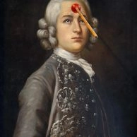 Bansy - Klassisches Porträt mit surrealem Element im Moco Museum Amsterdam. Bansy - Klassisches Porträt mit surrealem Element im Moco Museum Amsterdam.