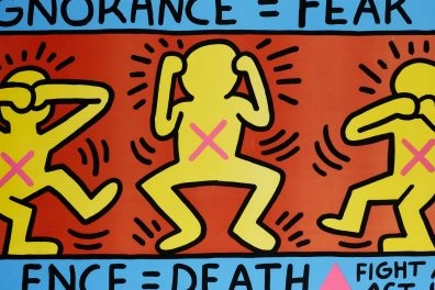 On loan from Simply Haring Collection and Alessandro C. Della Morte. Keith Haring © Keith Haring Foundation.
